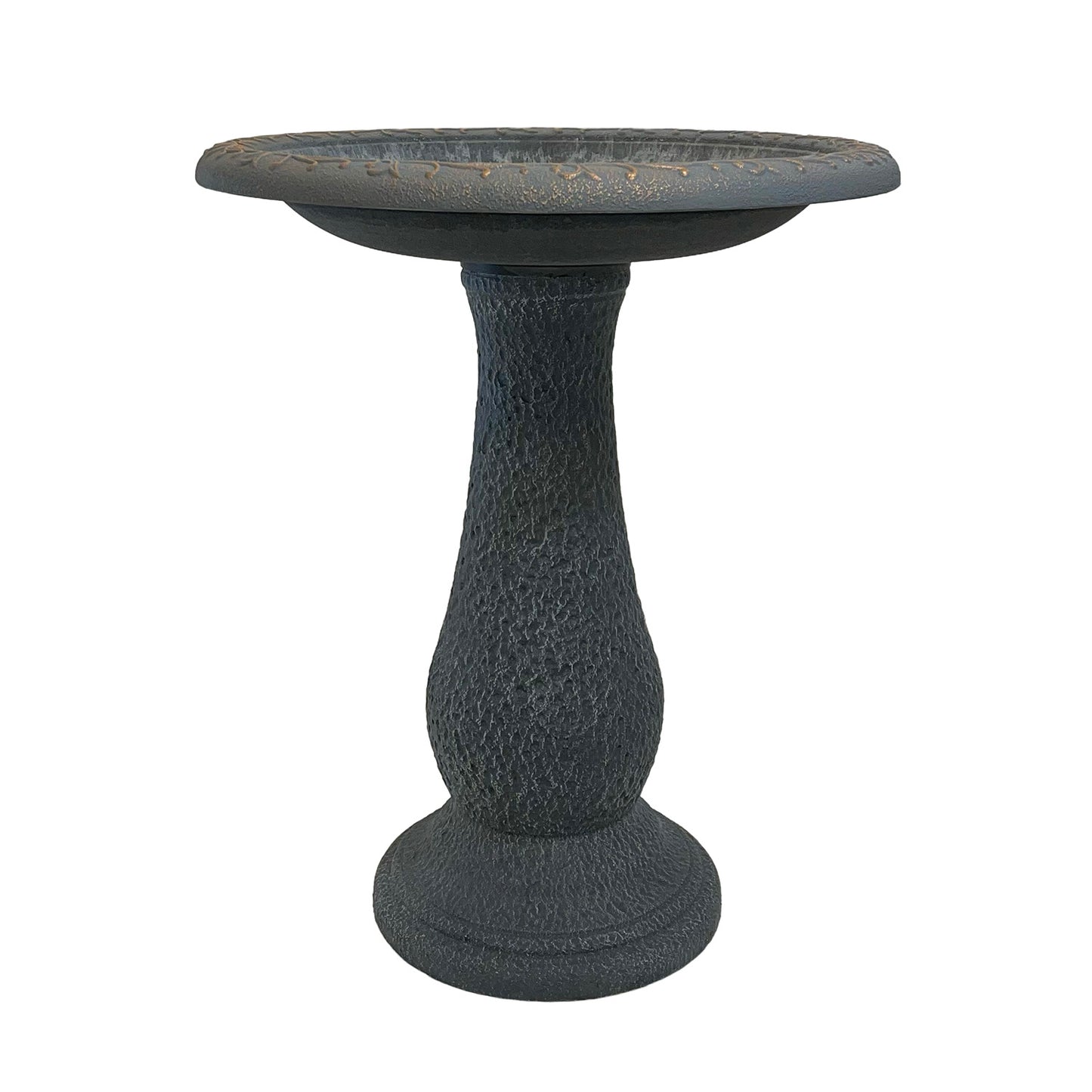 24" Dove Gray Fiber Clay Birdbath -Ship Only