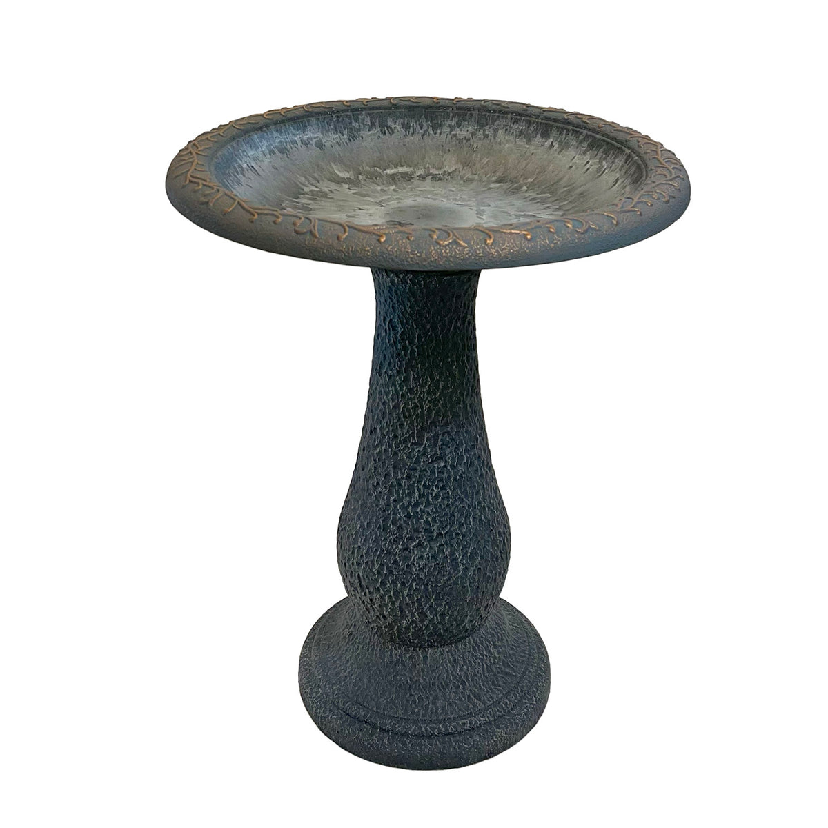 24" Dove Gray Fiber Clay Birdbath -Ship Only