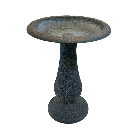 24" Dove Gray Fiber Clay Birdbath -Ship Only