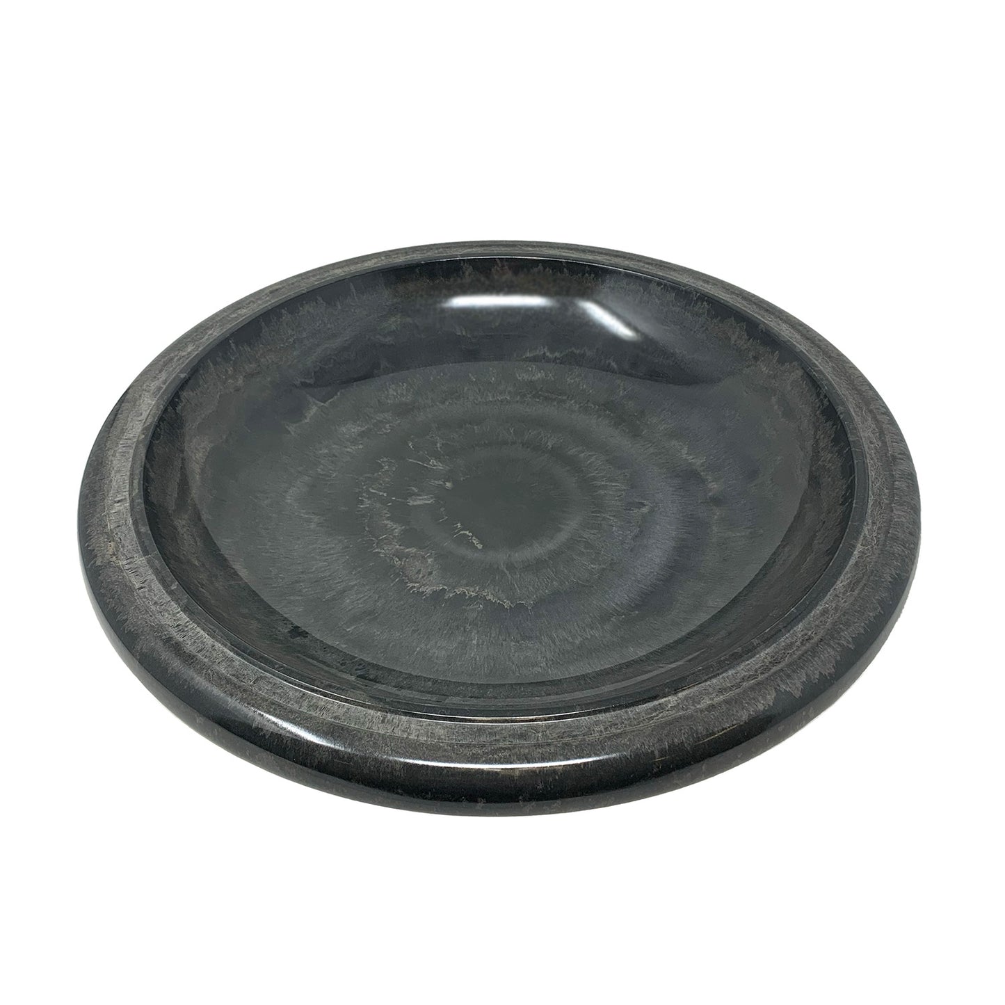 24" Gray Fiber Clay Birdbath -Ship Only