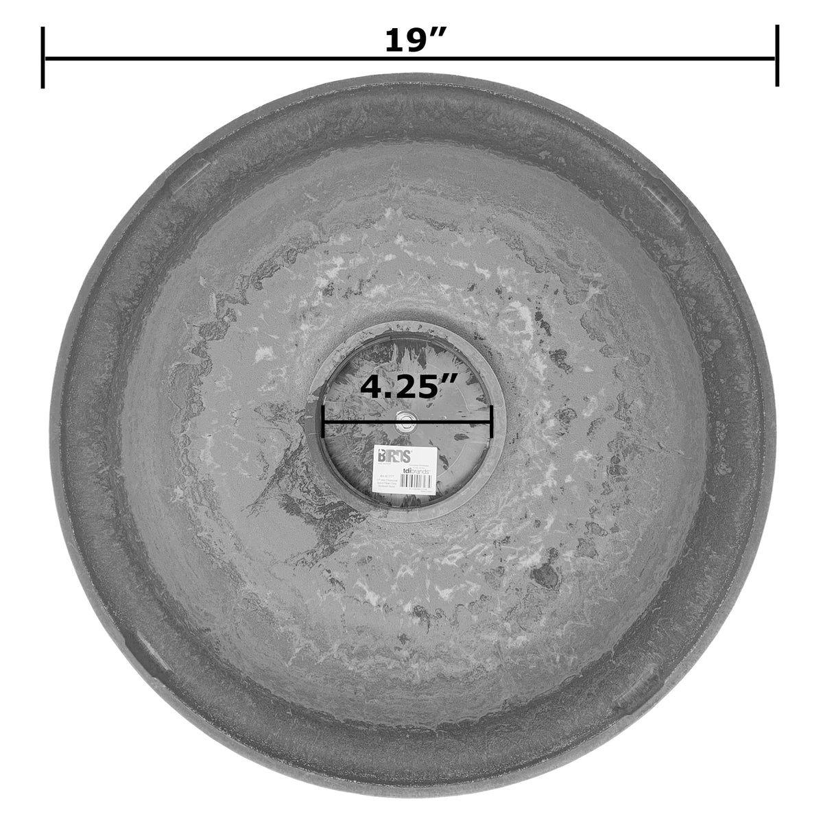 19" dia Slate/Wine Fiber Clay Birdbath Bowl -Ship Only