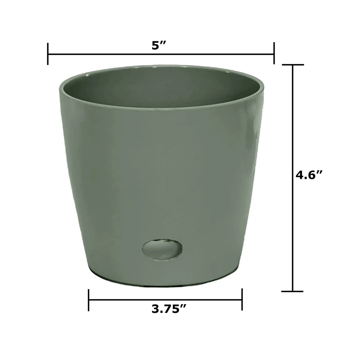 5" Sage Green Round Self-Watering Bamboo Pot -Ship Only