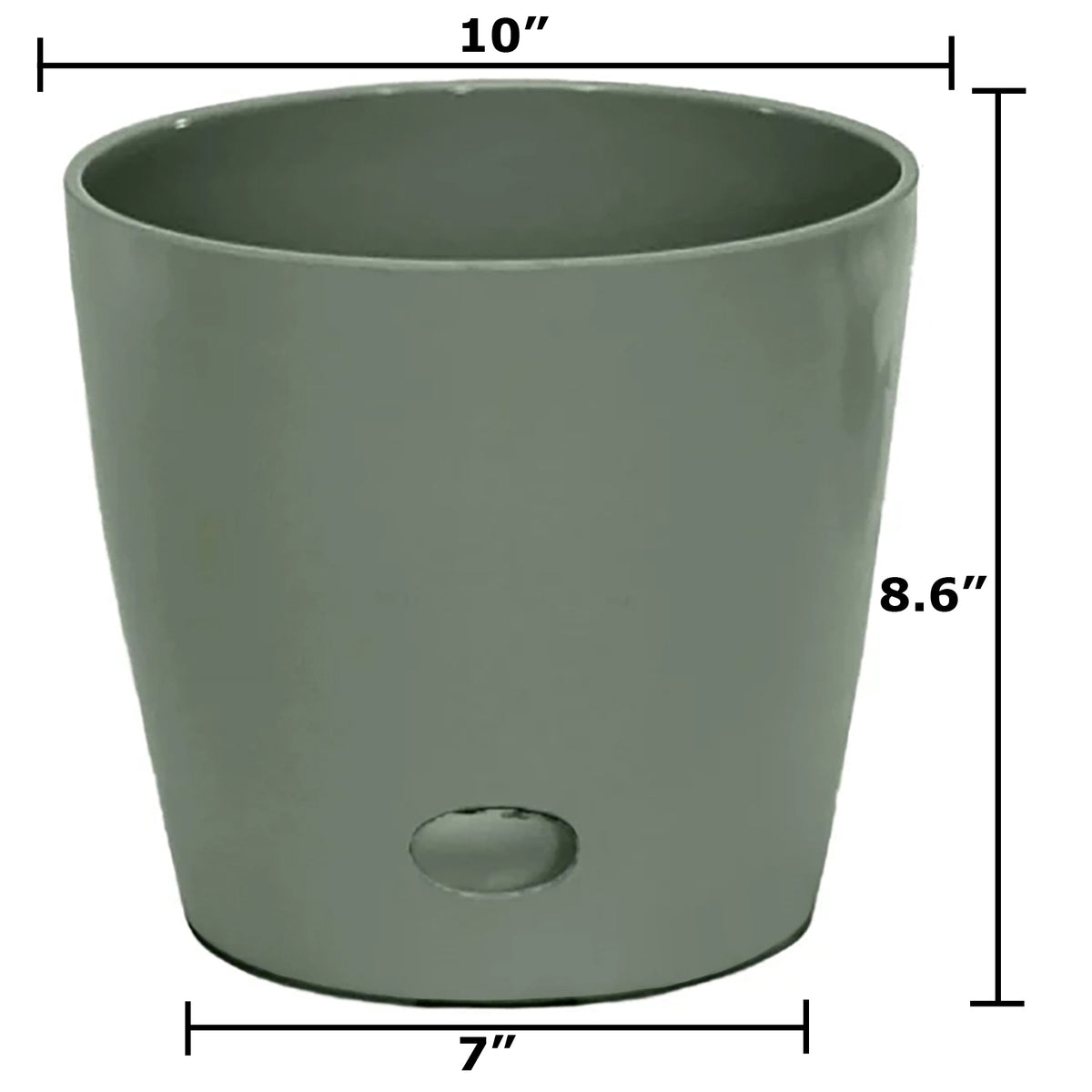 10" Sage Round Self-Watering Bamboo Pot -Ship Only