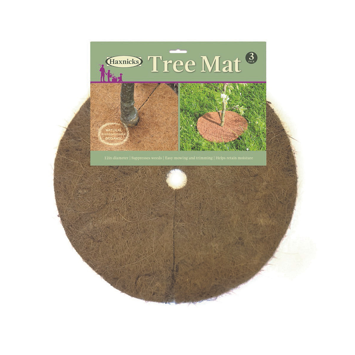 12" Round Coco Tree Mat 3pk -Ship Only