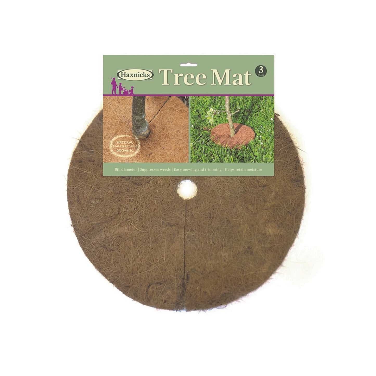 8" Round Coco Tree Mat 3pk -Ship Only