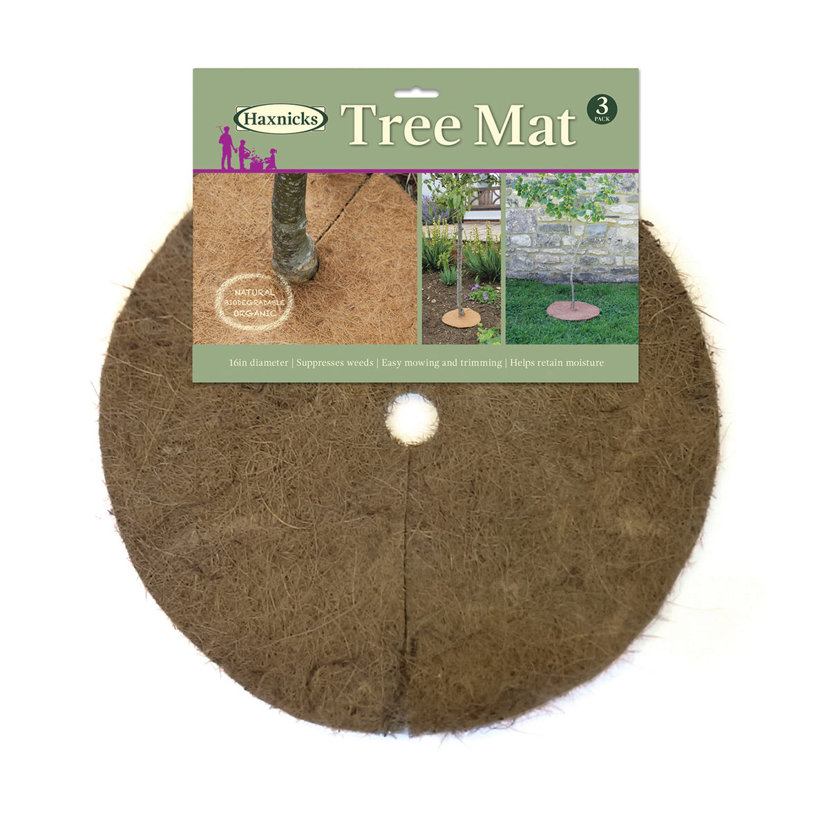 16" Round Coco Tree Mat 3pk -Ship Only