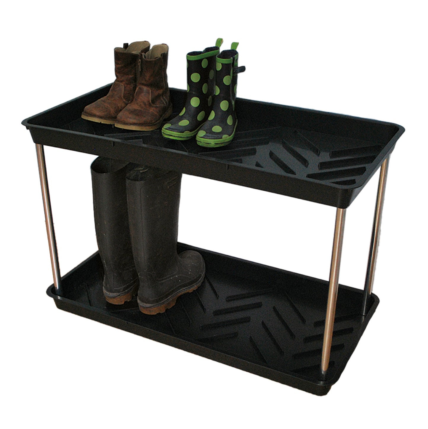 Two Tier Black Boot Tray -Ship Only