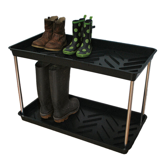Two Tier Black Boot Tray -Ship Only