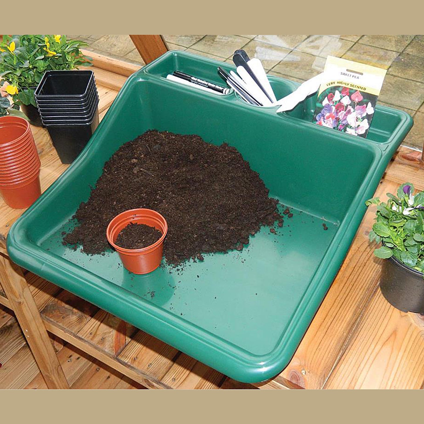 Compact Tidy Tray Green with Shelf -Ship Only