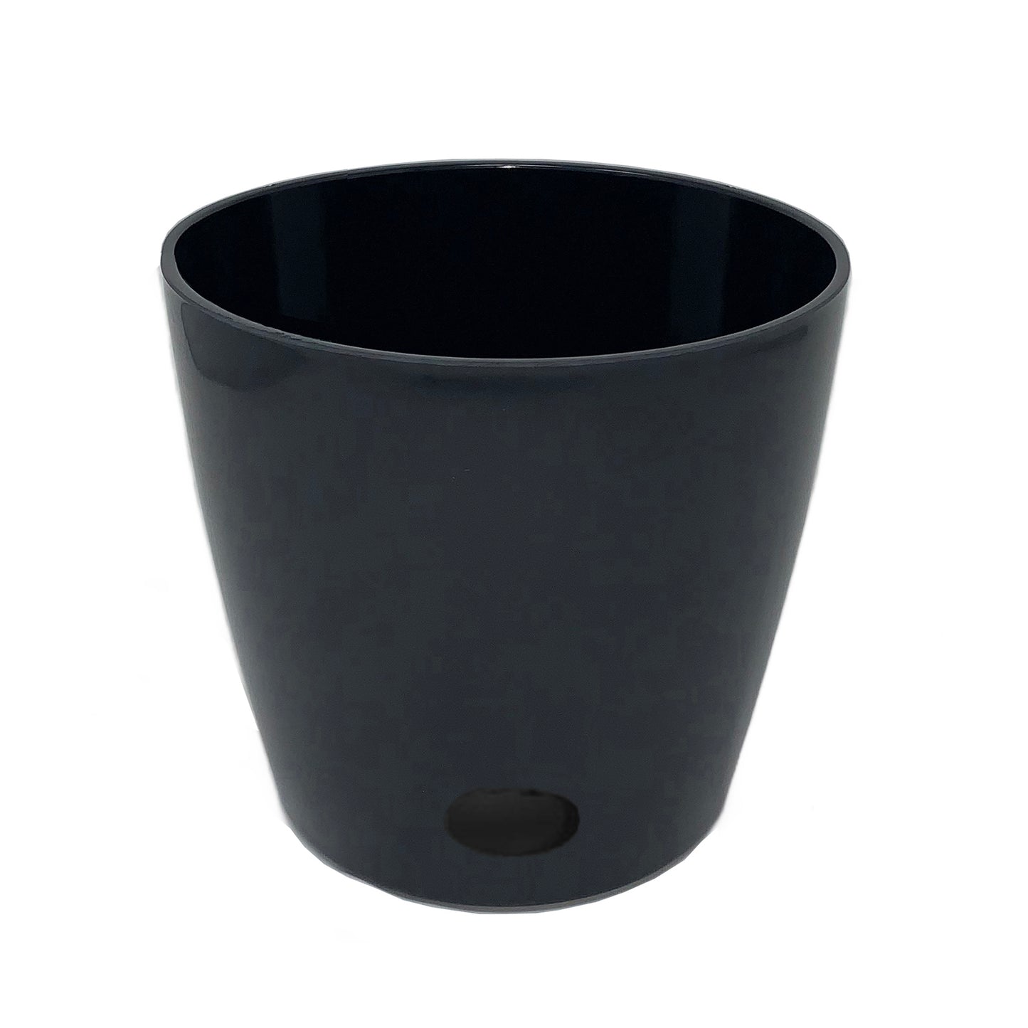 7" Black Round Self-Watering Bamboo Pot -Ship Only
