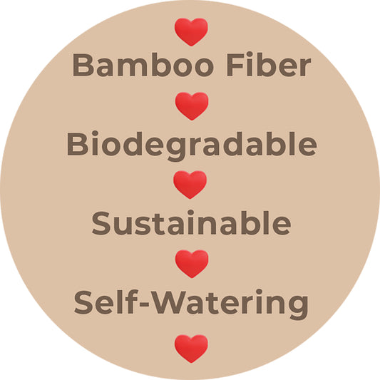 7" Mosaic Round Self-Watering Bamboo Pot -Ship Only