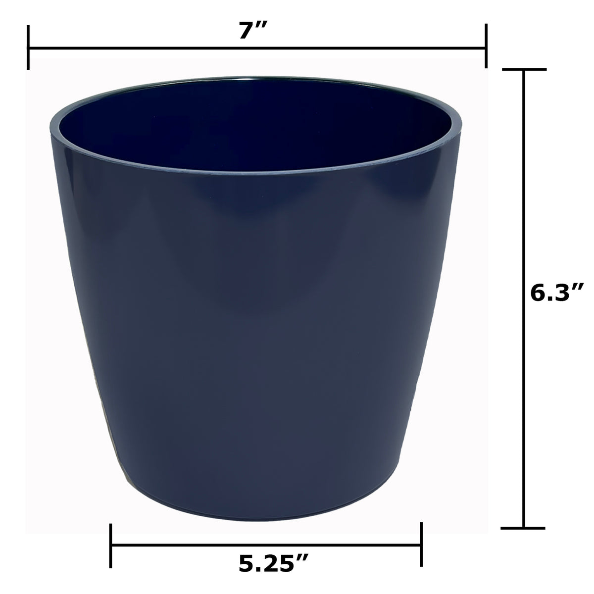 7" Indigo Round Self-Watering Bamboo Pot -Ship Only