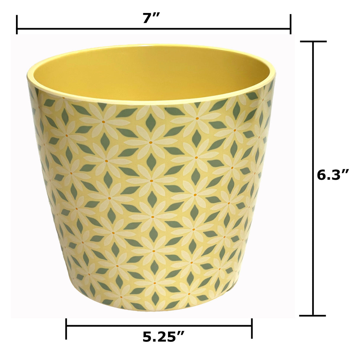 7" Mosaic Round Self-Watering Bamboo Pot -Ship Only