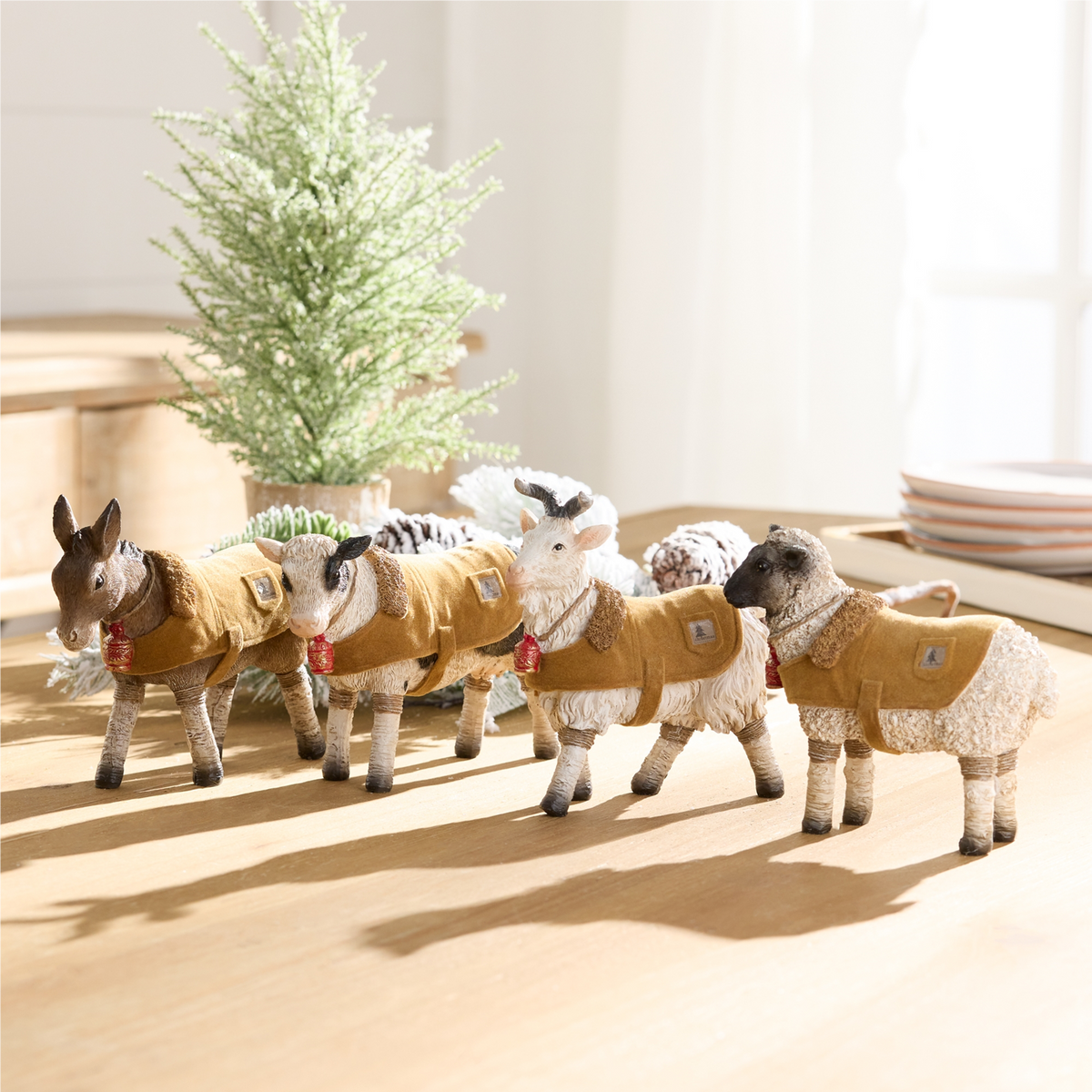 Farm Animals with Winter Coat (Set of 4) -Ship Only