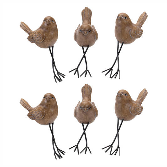 Etched Bird Shelf Sitter (Set of 6) -Ship Only