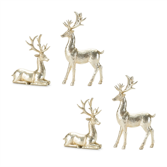 Holiday Deer Figurine (Set of 4) -Ship Only