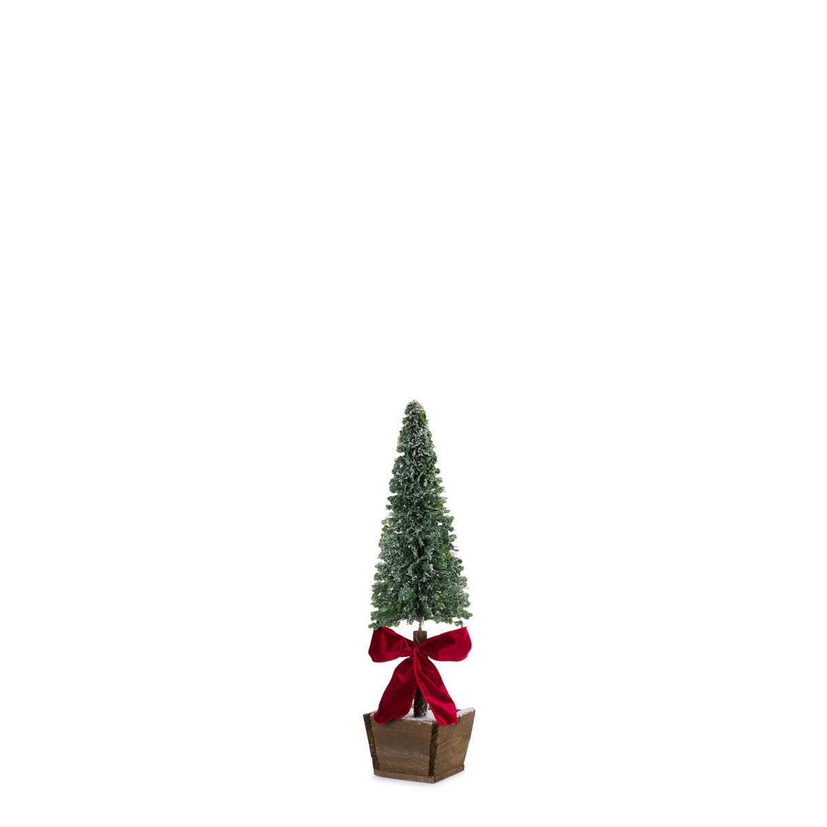 PVC Bottle Brush Design Pine Tree Decor with Bow (Set of 3) -Ship Only