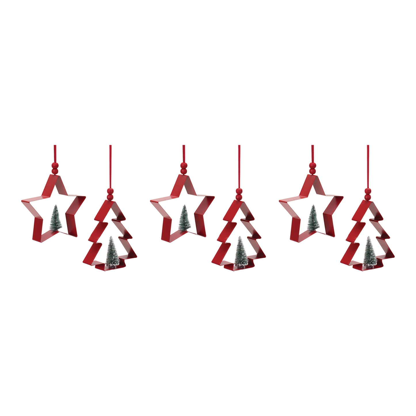 Star and Pine Tree Cookie Cutter Ornament (Set of 6) -Ship Only