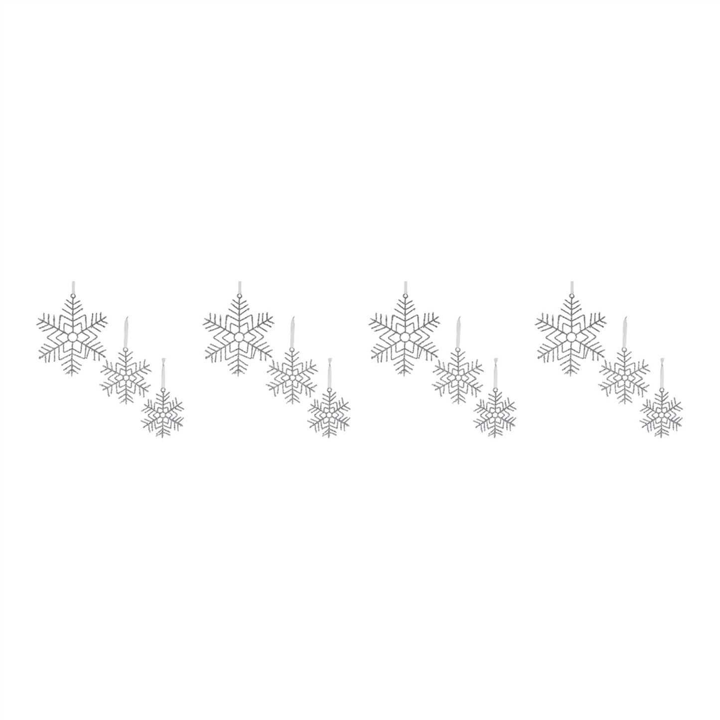 Glittered Wire Snowflake Ornament (Set of 12) -Ship Only