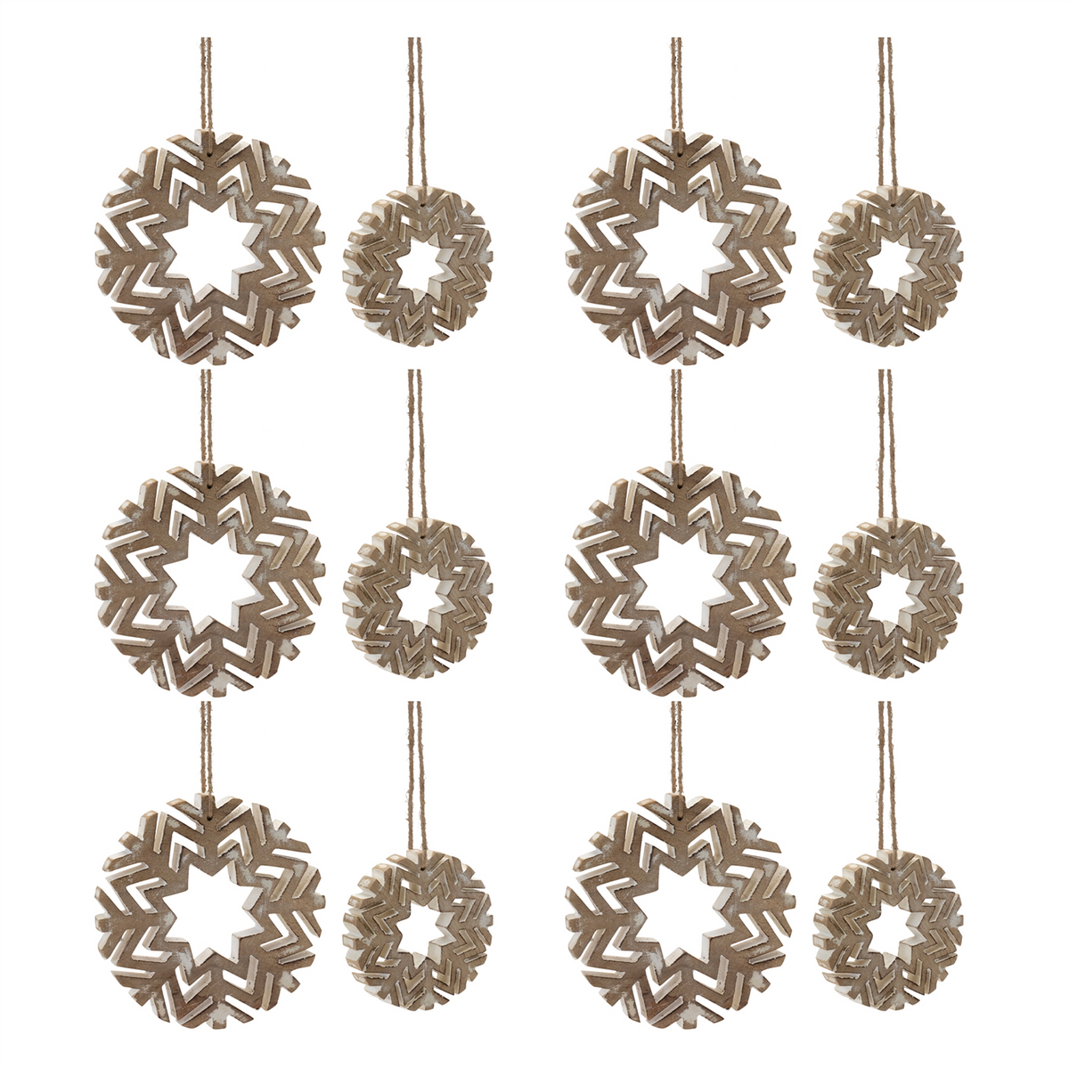 Cut-Out Wood Snowflake Ornament (Set of 12) -Ship Only