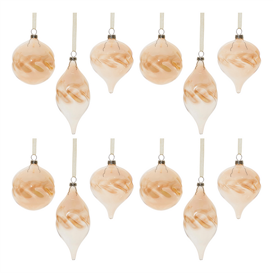 Ornament (Set of 12) 3"D, 5"H, 6"H Glass -Ship Only