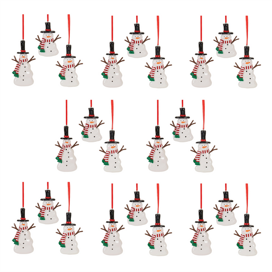 Snowman Ornament (Set of 24) 3"H, 4"H, 4.25"H Clay Dough -Ship Only