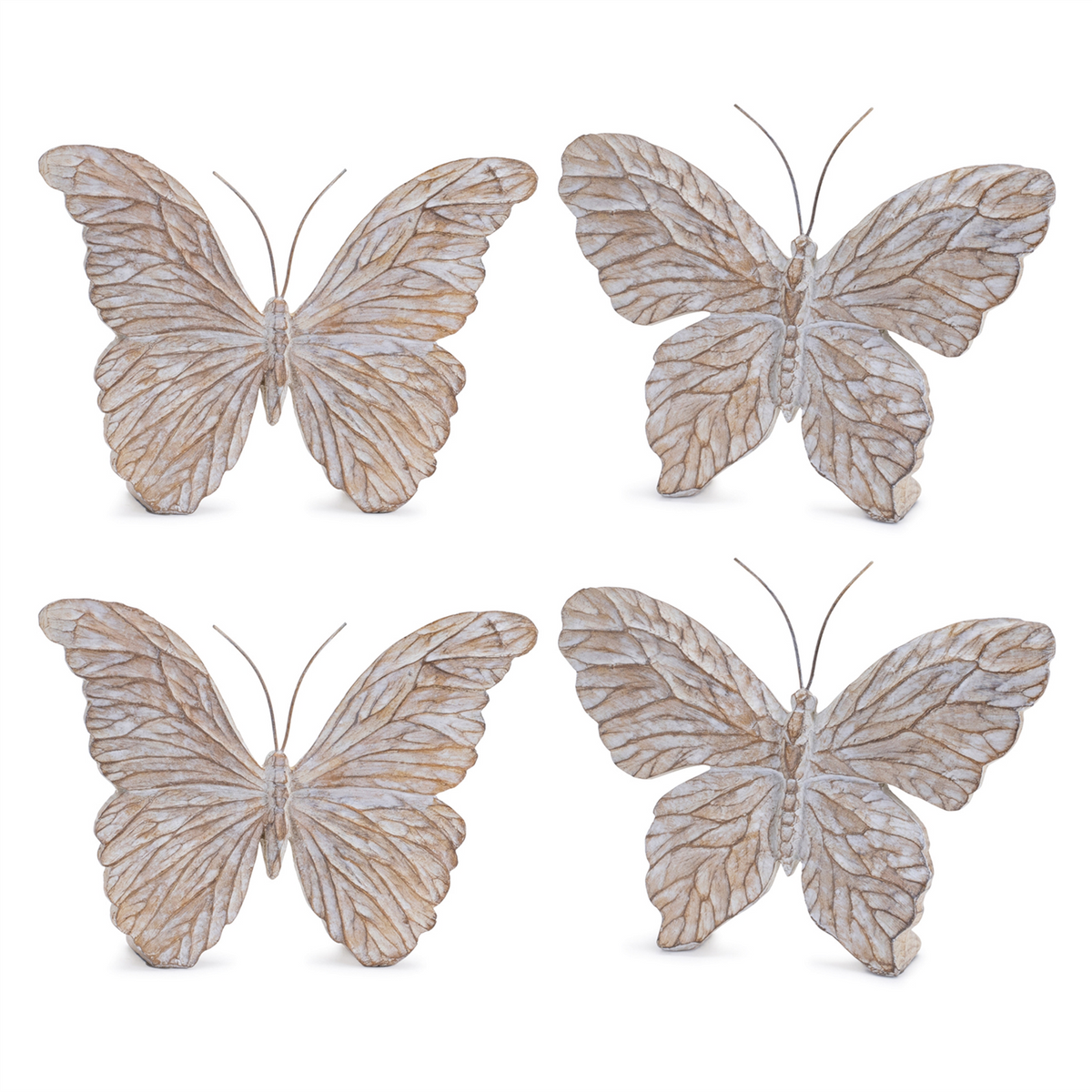 Carved Butterfly Shelf Sitter (Set of 4)