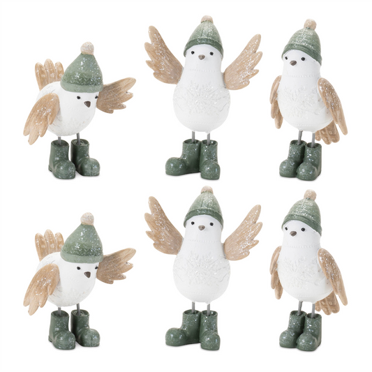 Winter Bird with Snowboots Figurine (Set of 6) -Ship Only