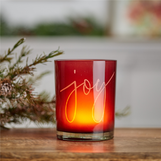 Joy Glass Votive Holder (Set of 2) -Ship Only