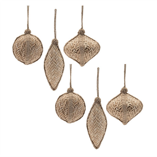 Woven Bamboo Ornament (Set of 6) -Ship Only