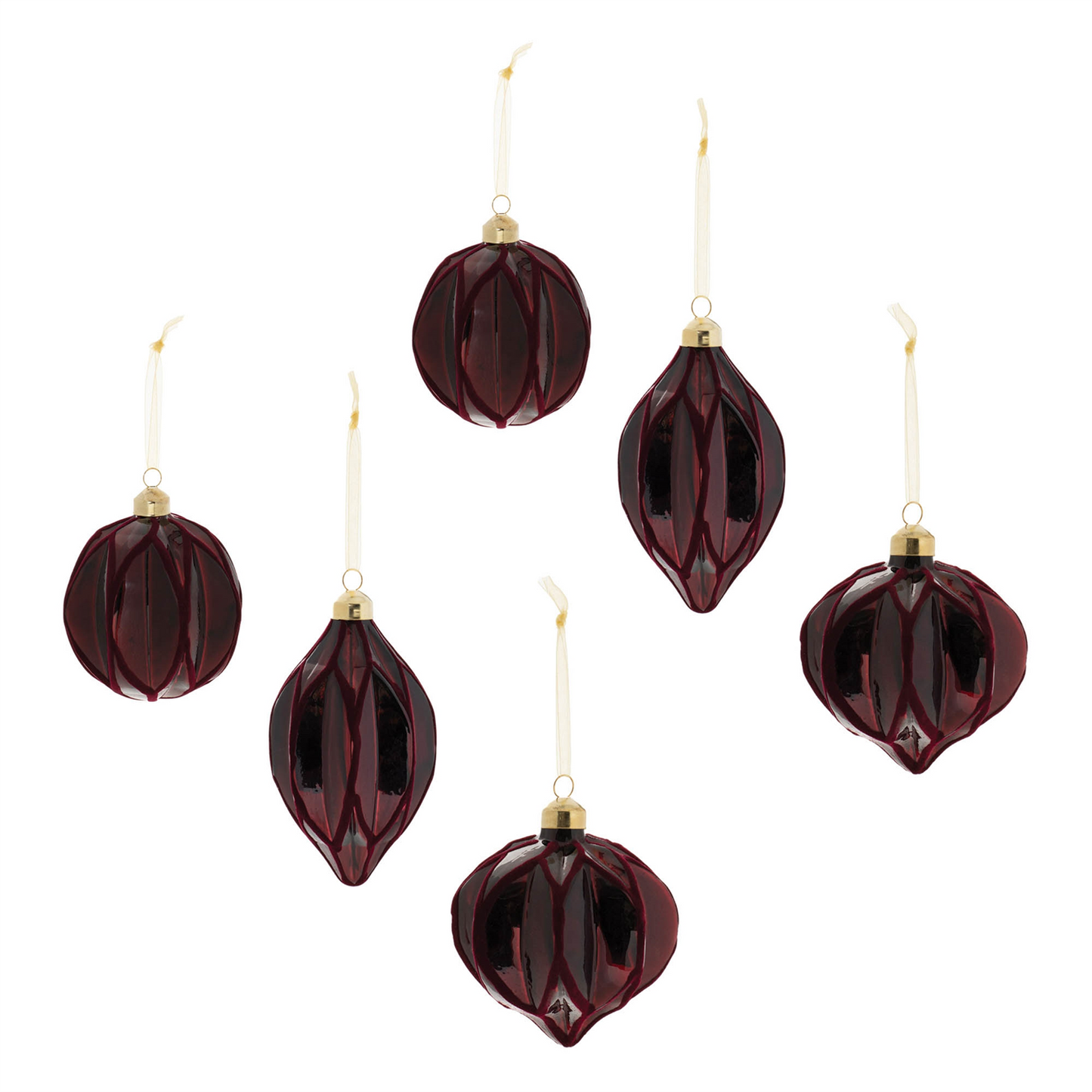 Velvet Glass Ornament (Set of 6)