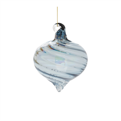 Iridescent Swirl Glass Ornament (Set of 12)
