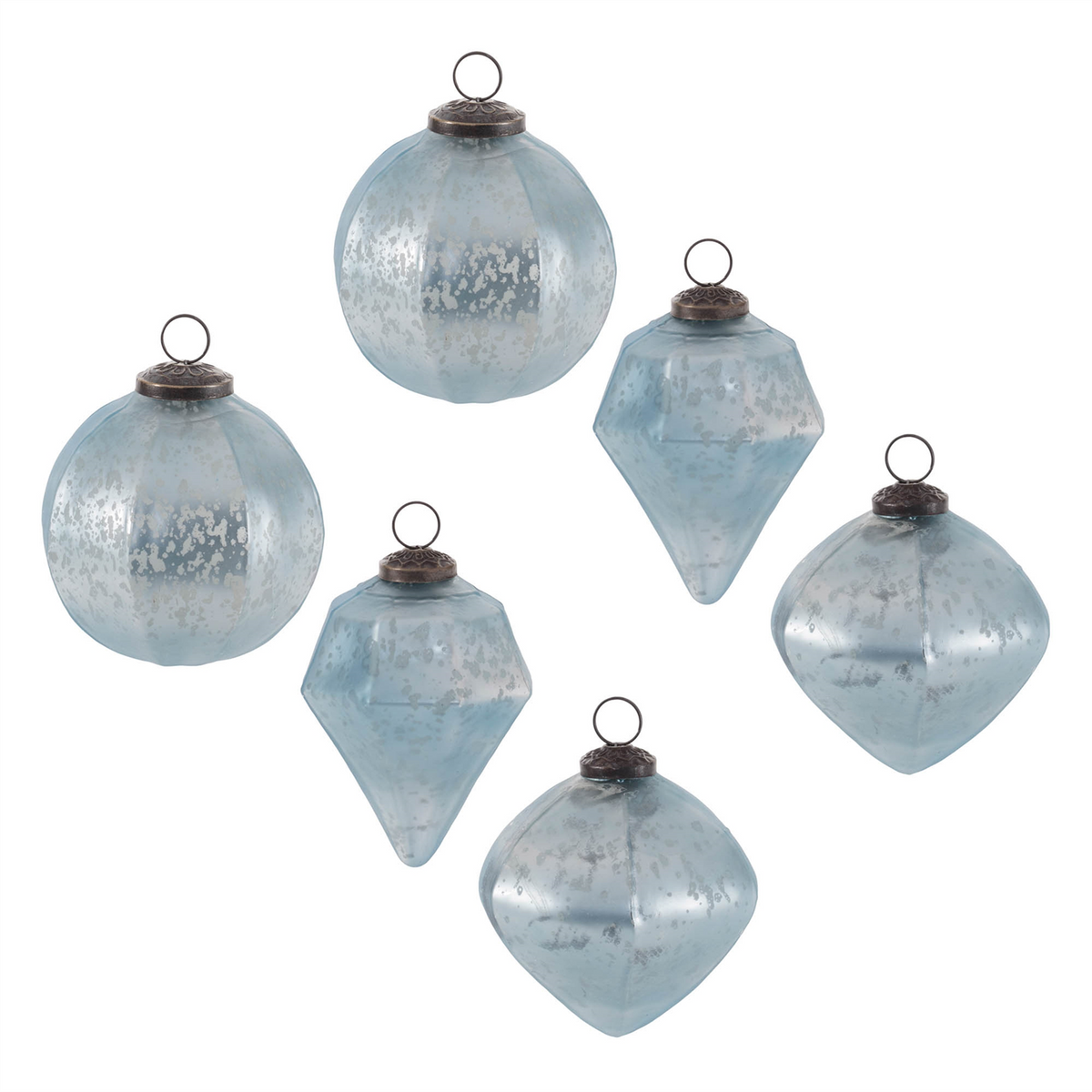 Ornament (Set of 6) 4”H Glass -Ship Only