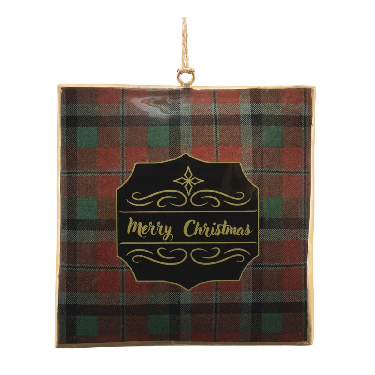 Plaid Square Ornament (Set of 6)