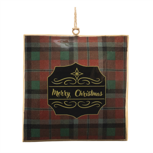 Plaid Square Ornament (Set of 6)