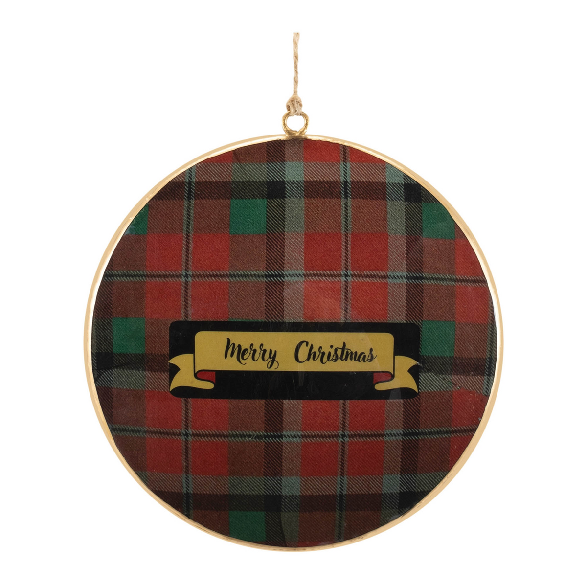 Plaid Disc Ornament (Set of 6) 6”H Iron -Ship Only