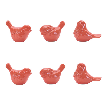 Ceramic Floral Bird Figurine (Set of 6)