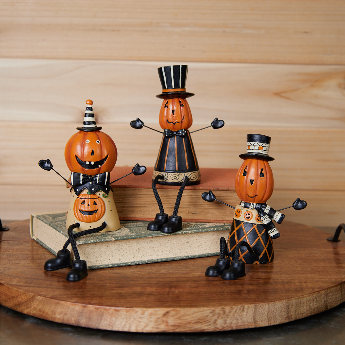 Jack o Lantern Shelf Sitter (Set of 3) -Ship Only