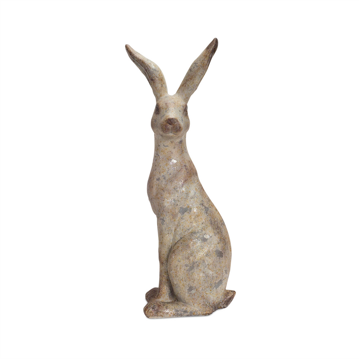 Weathered Stone Standing Garden Rabbit Figurine (Set of 2) -Ship Only