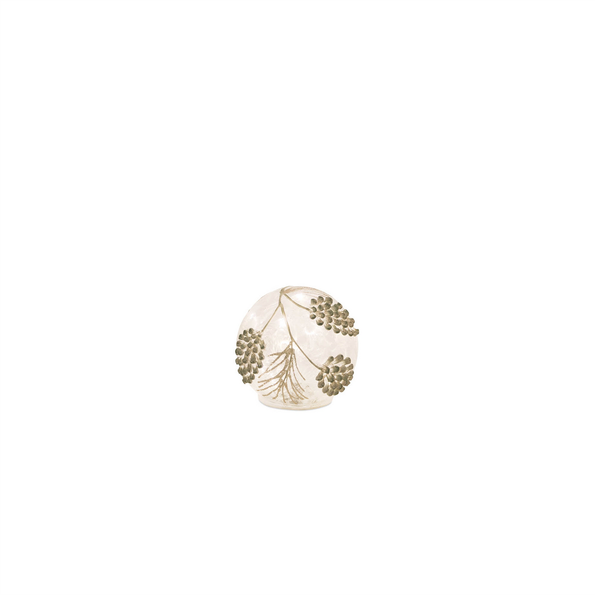 LED Frosted Gold Pinecone Orb (Set of 3) -Ship Only