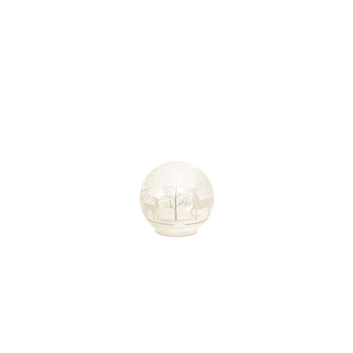 LED Frosted Glass Woodland Deer Orb (Set of 3) -Ship Only