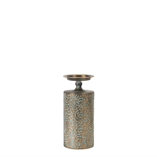 Hammered Bronze Metal Candle Holder (Set of 3) -Ship Only