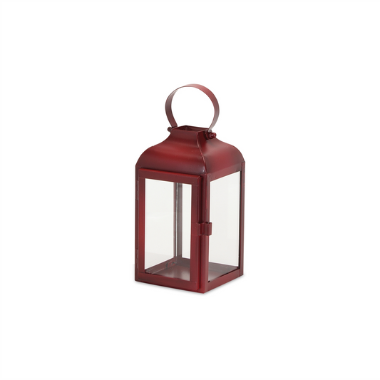 Modern Red Metal Lantern (Set of 3) -Ship Only