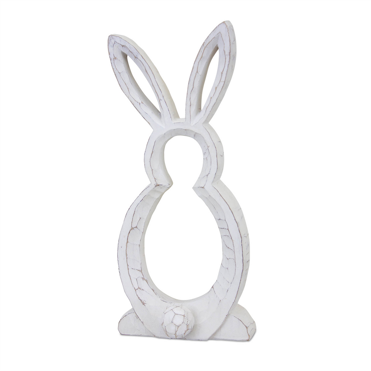 Carved Stone Bunny Outline Decor (Set of 2) -Ship Only