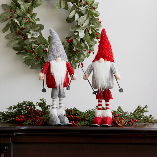 Plush Standing Gnome Skier (Set of 6) -Ship Only