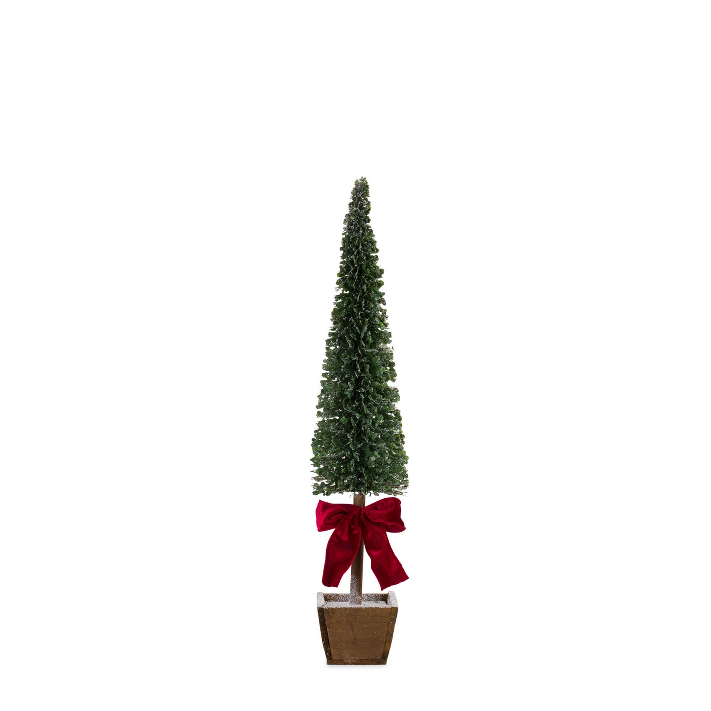 PVC Bottle Brush Design Pine Tree Decor with Bow (Set of 3) -Ship Only