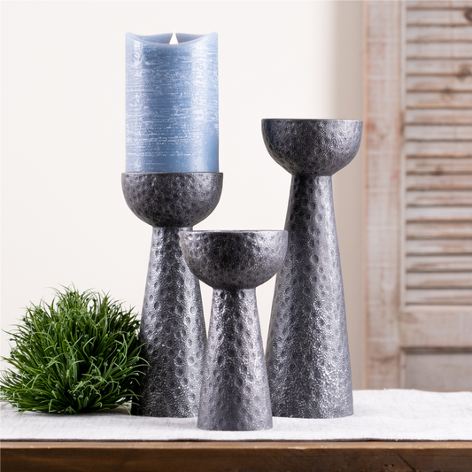 Candle Holder (Set of 3) 7"H, 9"H, 11"H Resin -Ship Only