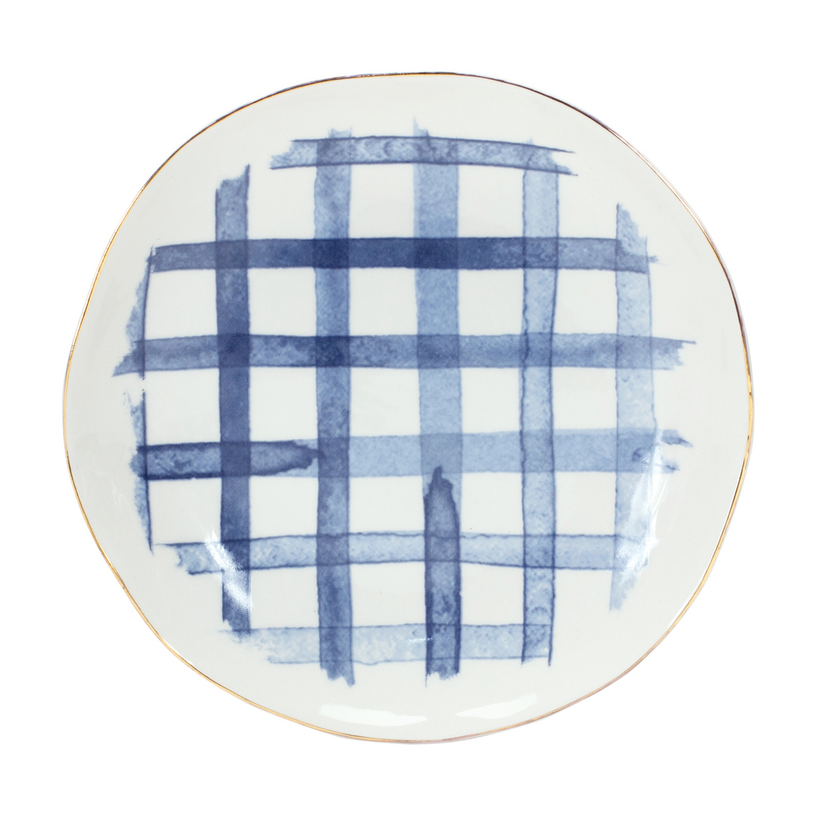 Coastal Tie-Dye Design Ceramic Plate (Set of 4) -Ship Only