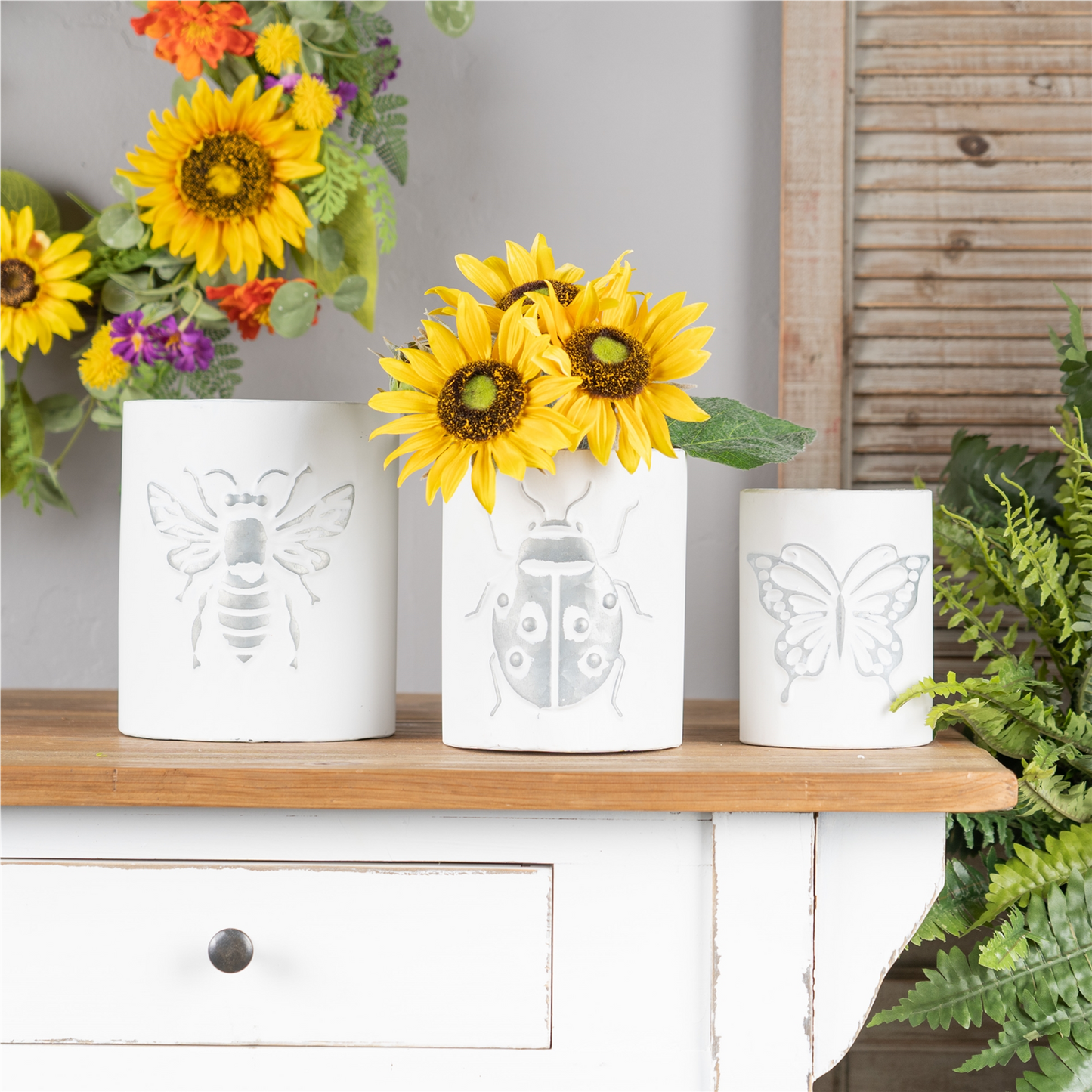 Brushed Metal Insect Pot (Set of 3) -Ship Only