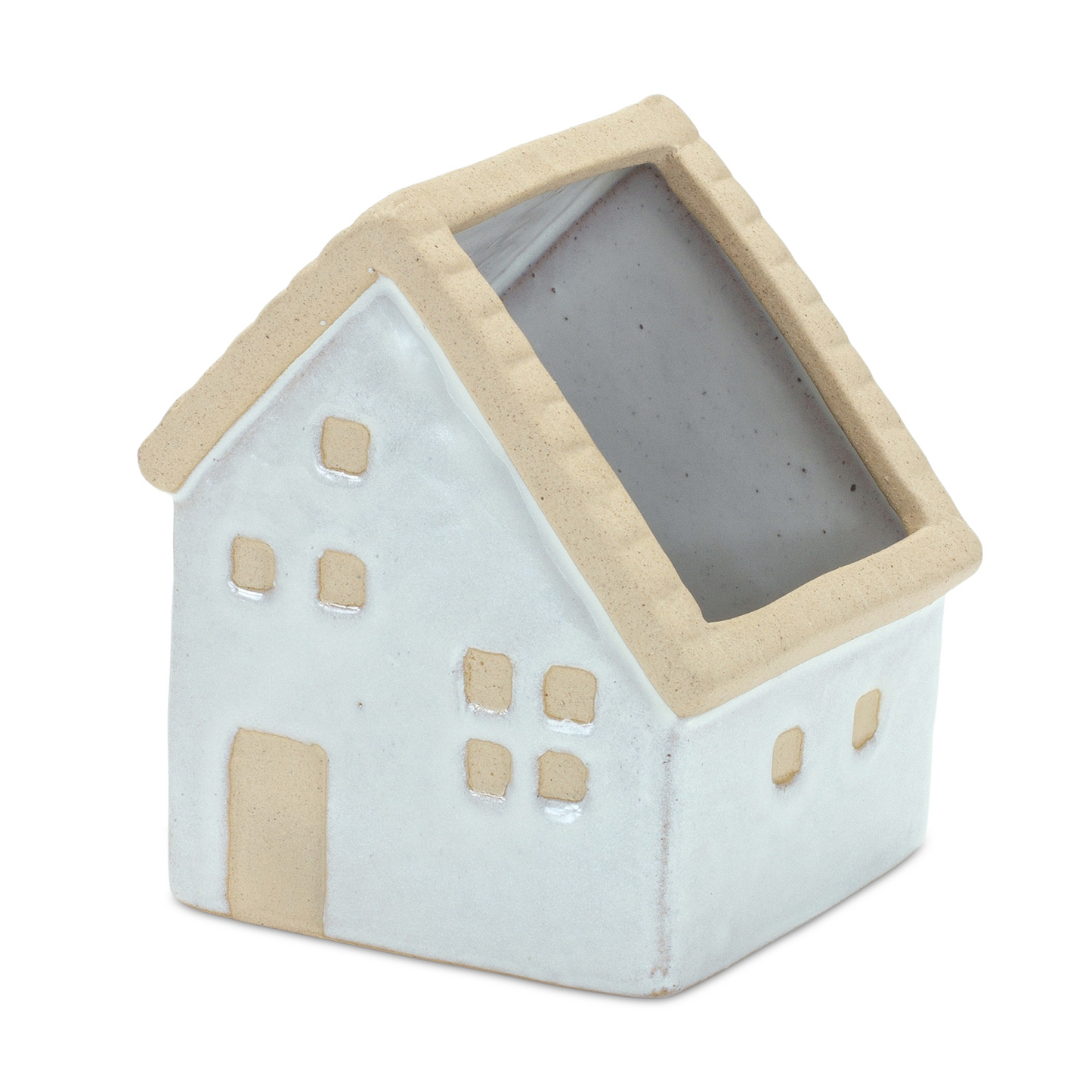 Neutral Porcelain House Planter (Set of 3) -Ship Only